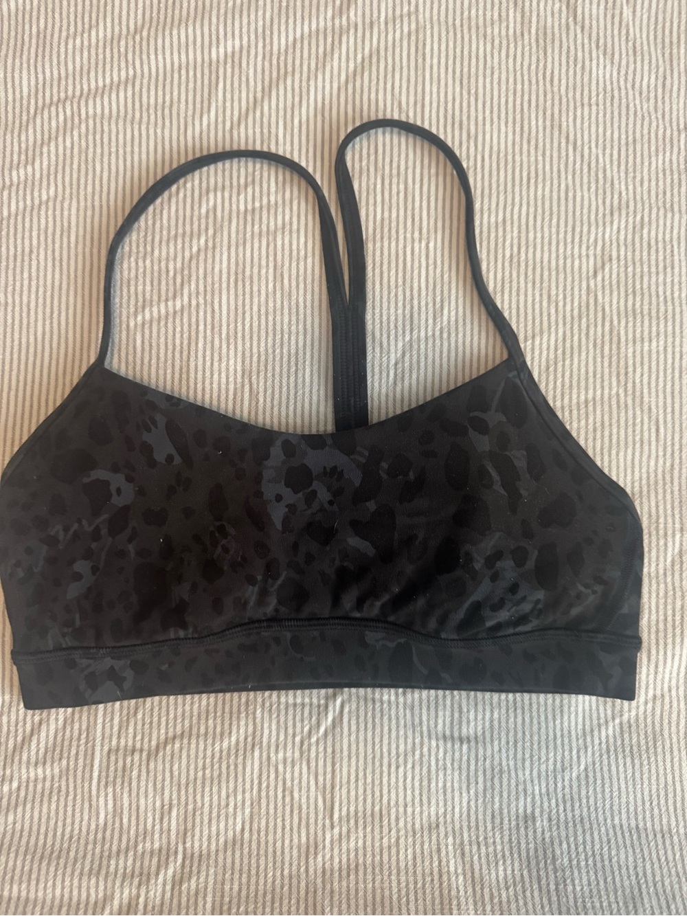 lululemon athletica Black Leopard Jacquard Strappy Bralette